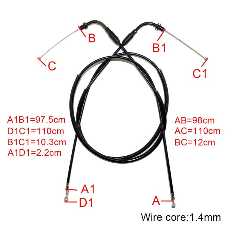 AHL Throttle Cable Wire for Sportster XL883 XL 883 XL1200 XL 1200 2002 2003 2004 2005 2006 2007 2008 2009 2010 2011 2012 2013 2014 (110cm) - Image 5